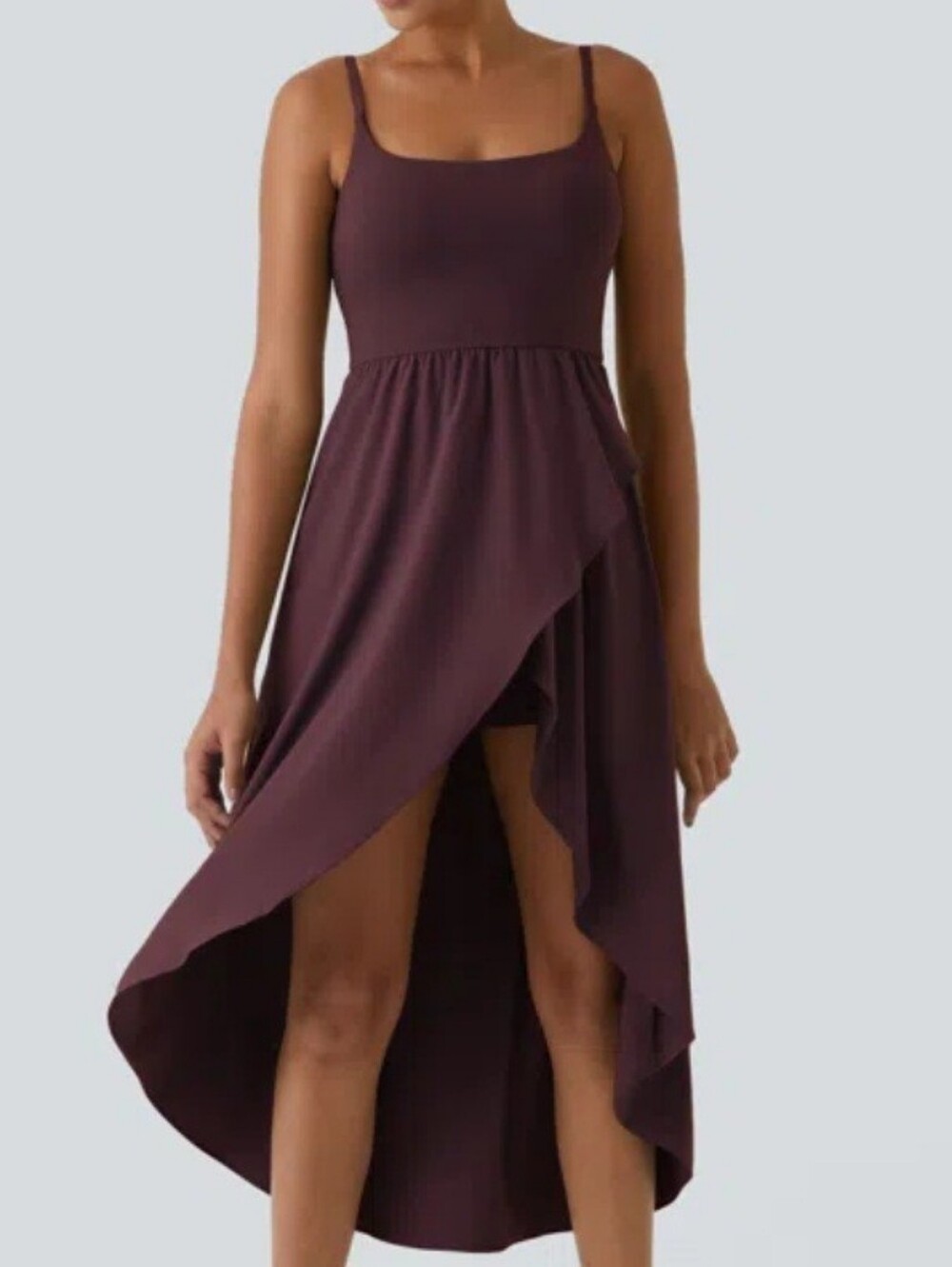 Nwot Halara Breezeful Hi Low Flowy Quick Dry Active Dress With Matching Shorts
